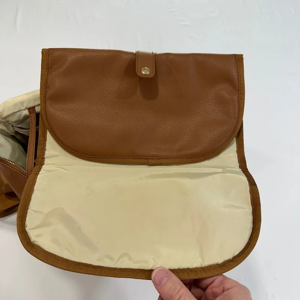 Miss Fong Diaper Bag Backpack Women‎ Large Brown Vegan Leather Insulated Classic